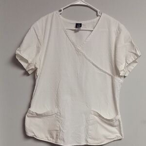 White V-Neck Women's Top